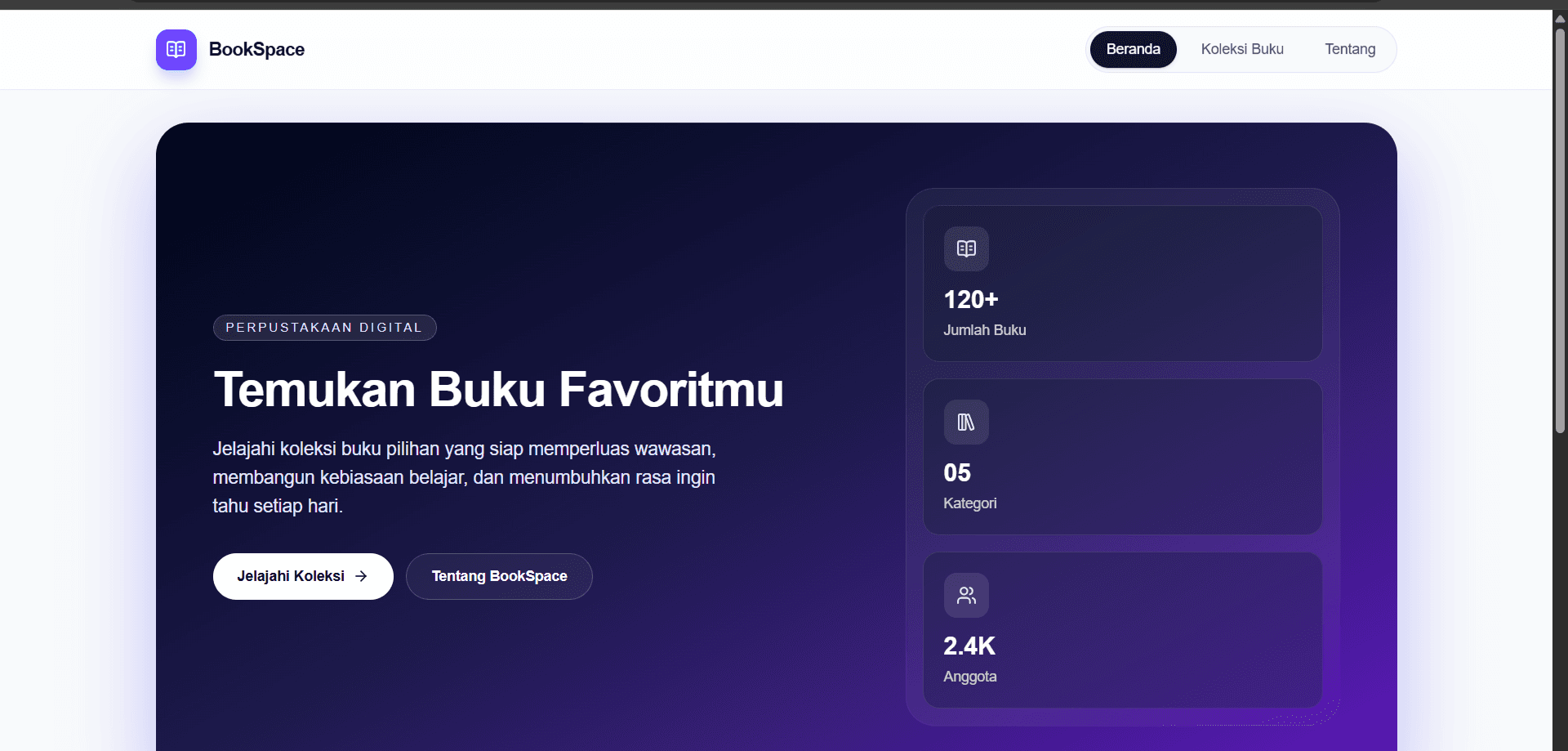 Preview of Library Website project